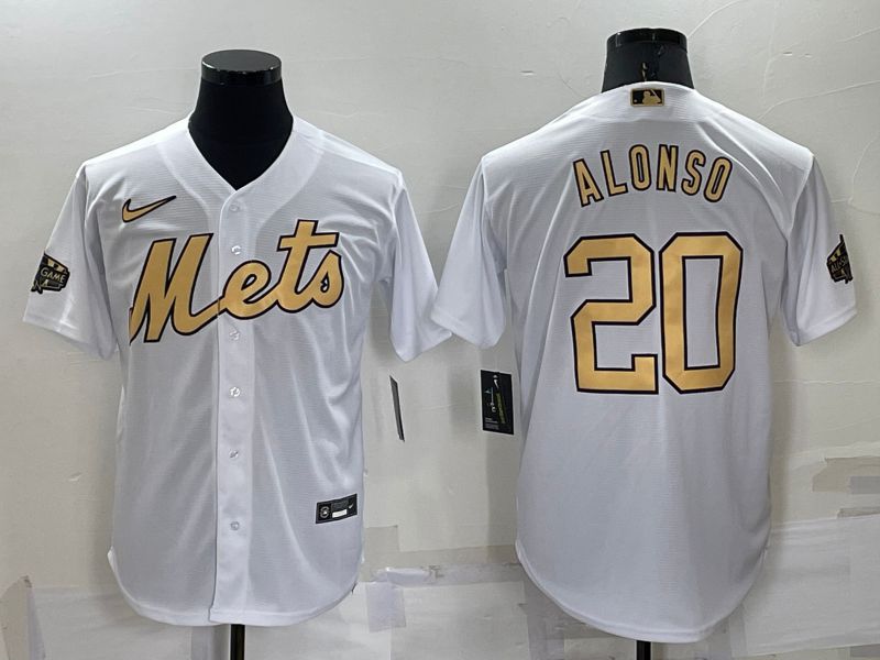 Men New York Mets #20 Alonso White 2022 All Star Nike MLB Jersey->new york mets->MLB Jersey